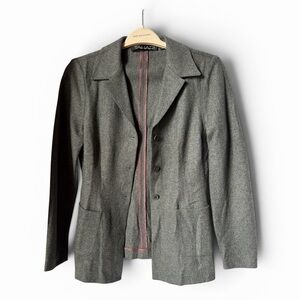 TAHARI Wool Blend Gray Women's Tailored Blazer Jacket Officecore Office Work